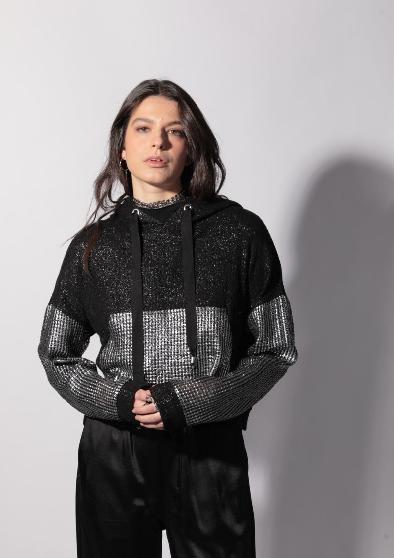 Sweat à capuche Lola Silver