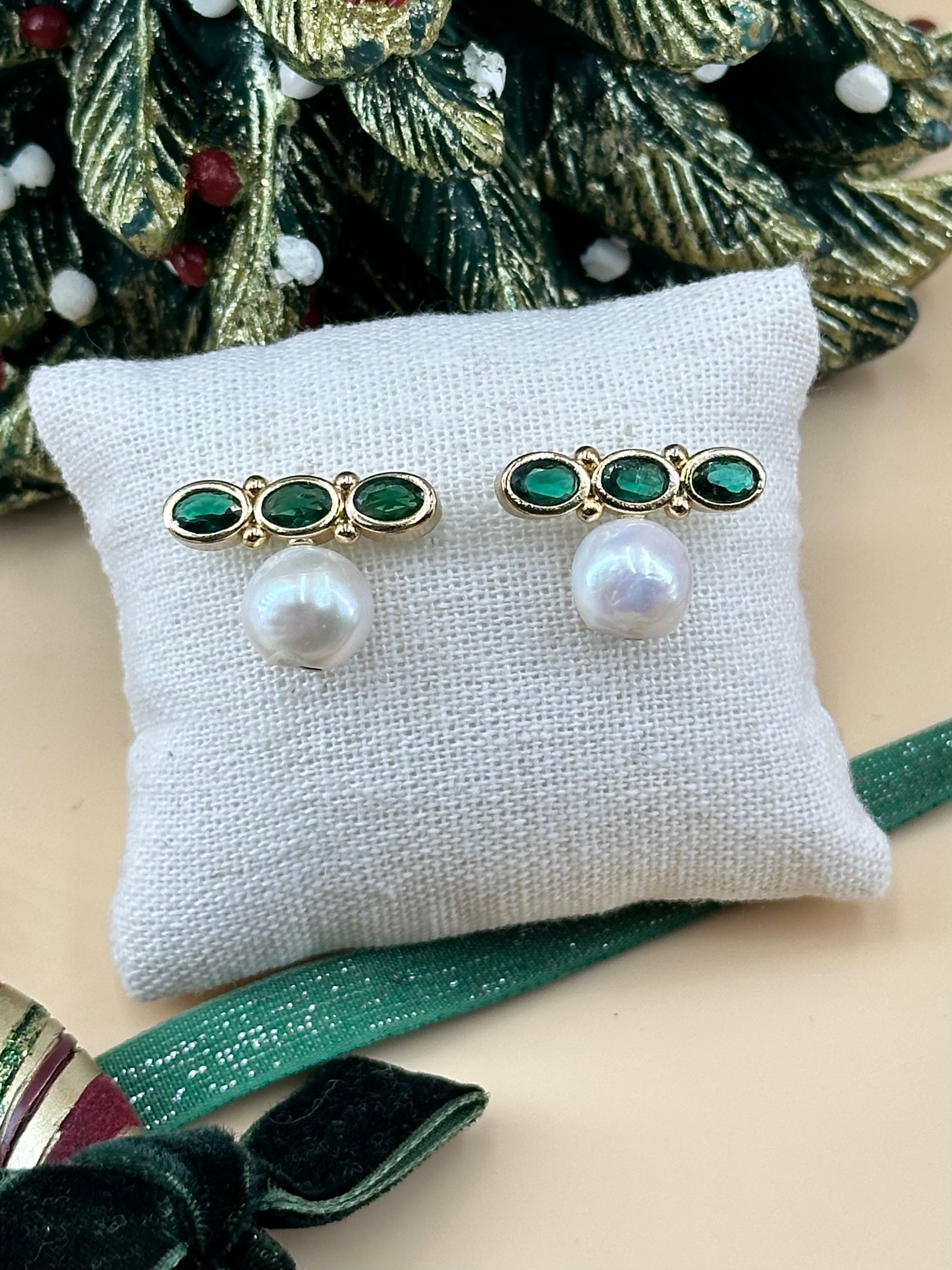 Boucles d'oreilles Myla émeraude