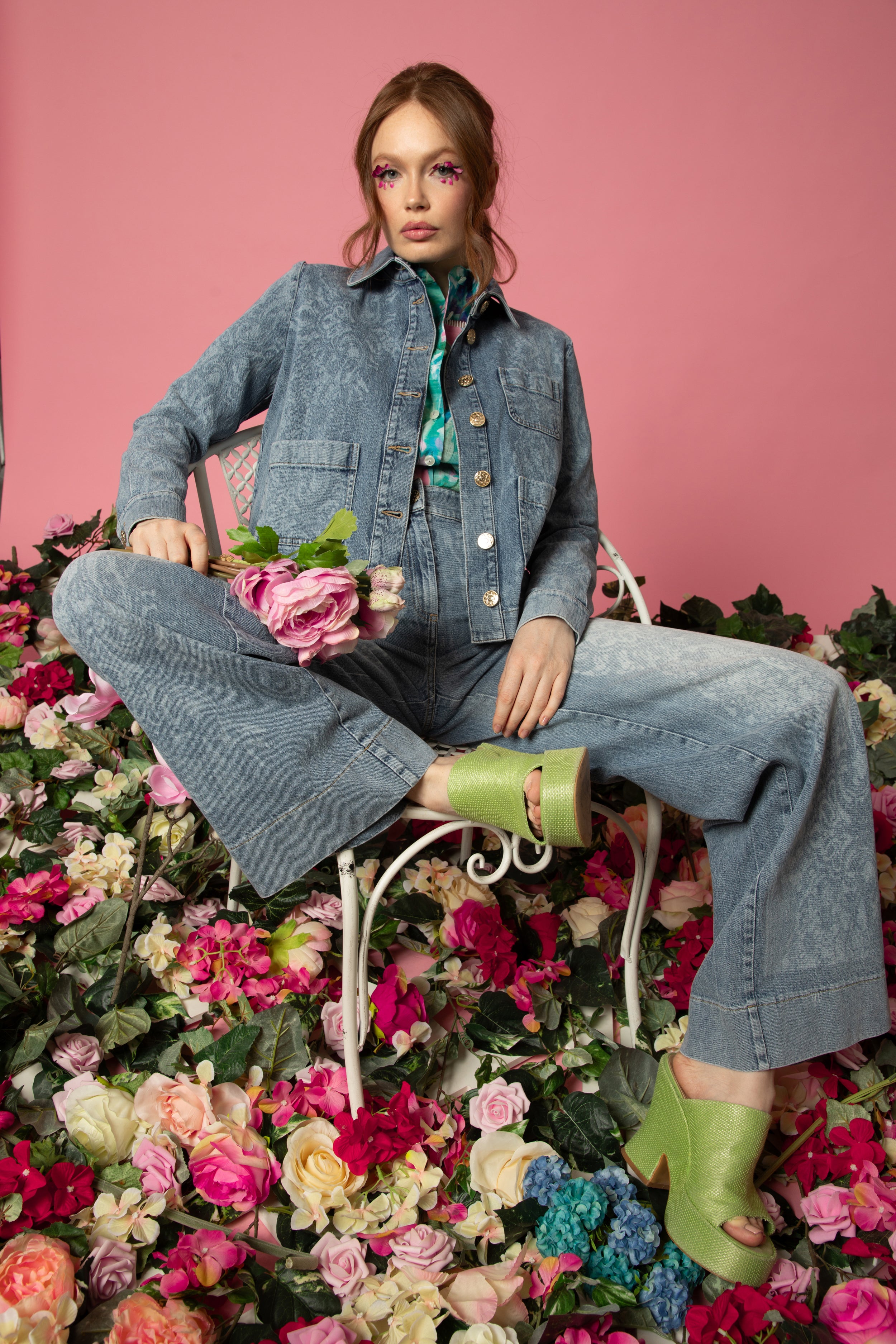 Veste Violette - Jeans motif arabesques