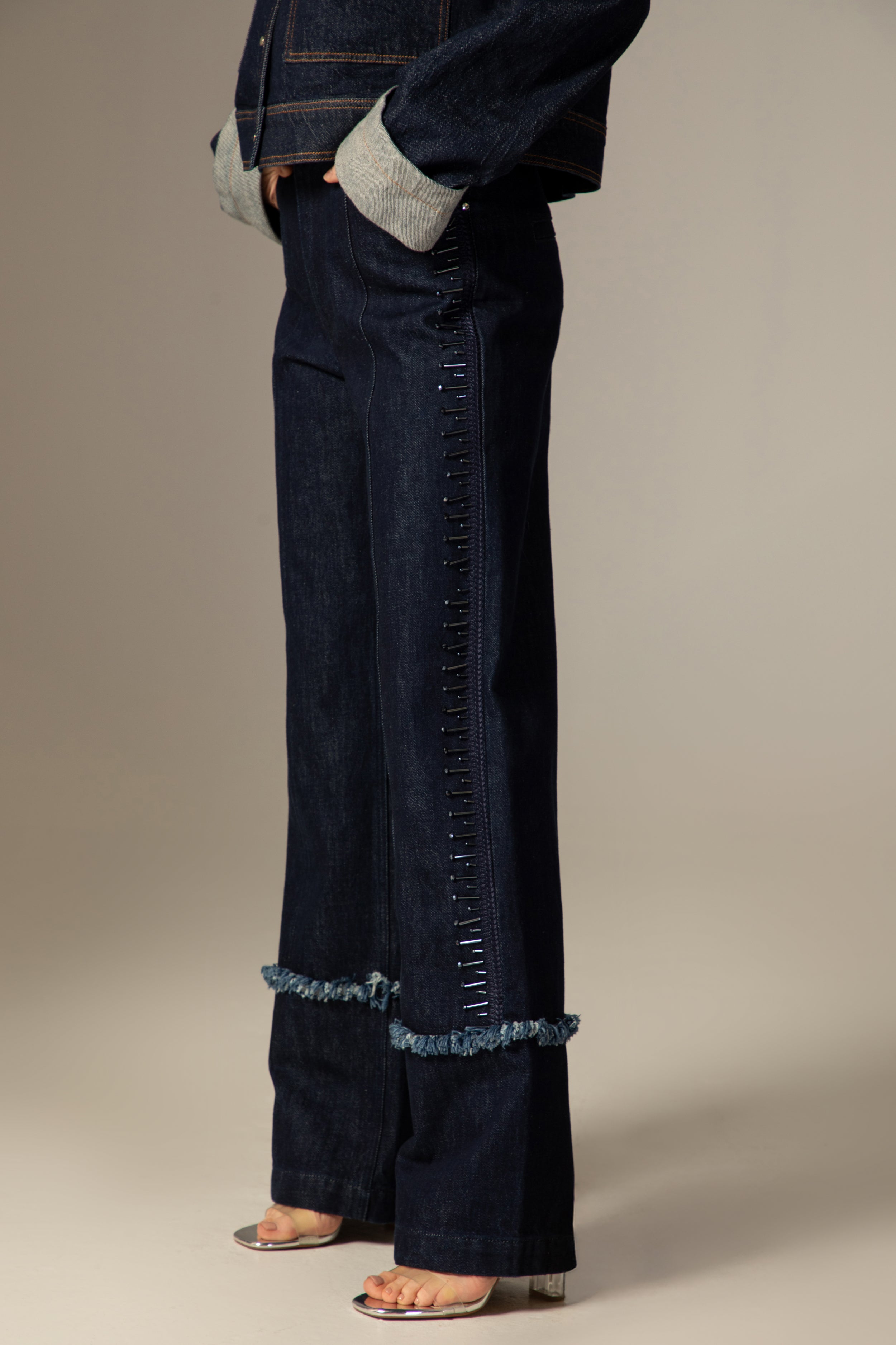 Jeans Bobby - Denim brut reperlé