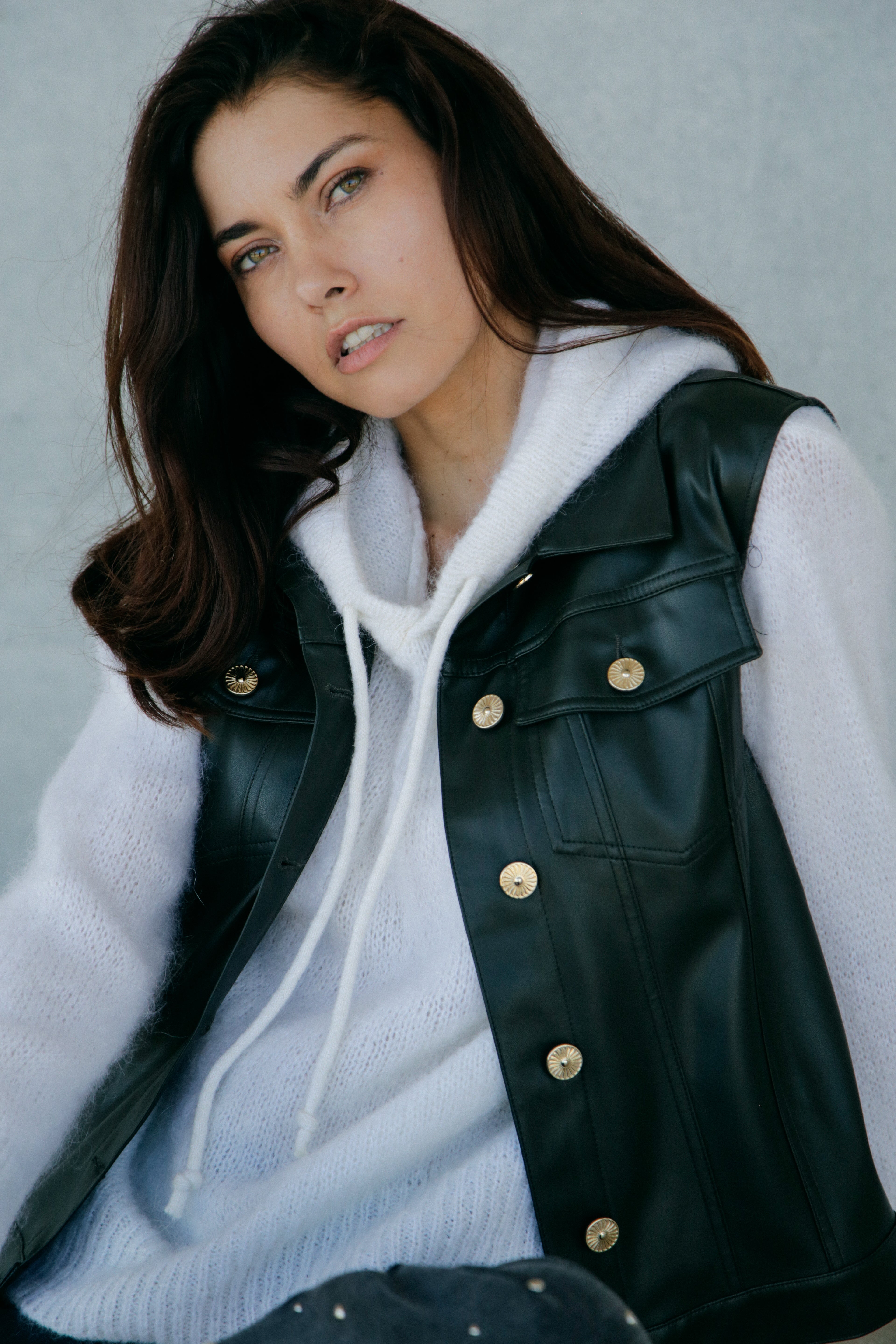 Sweat Gulia en mohair à capuche Ivoire