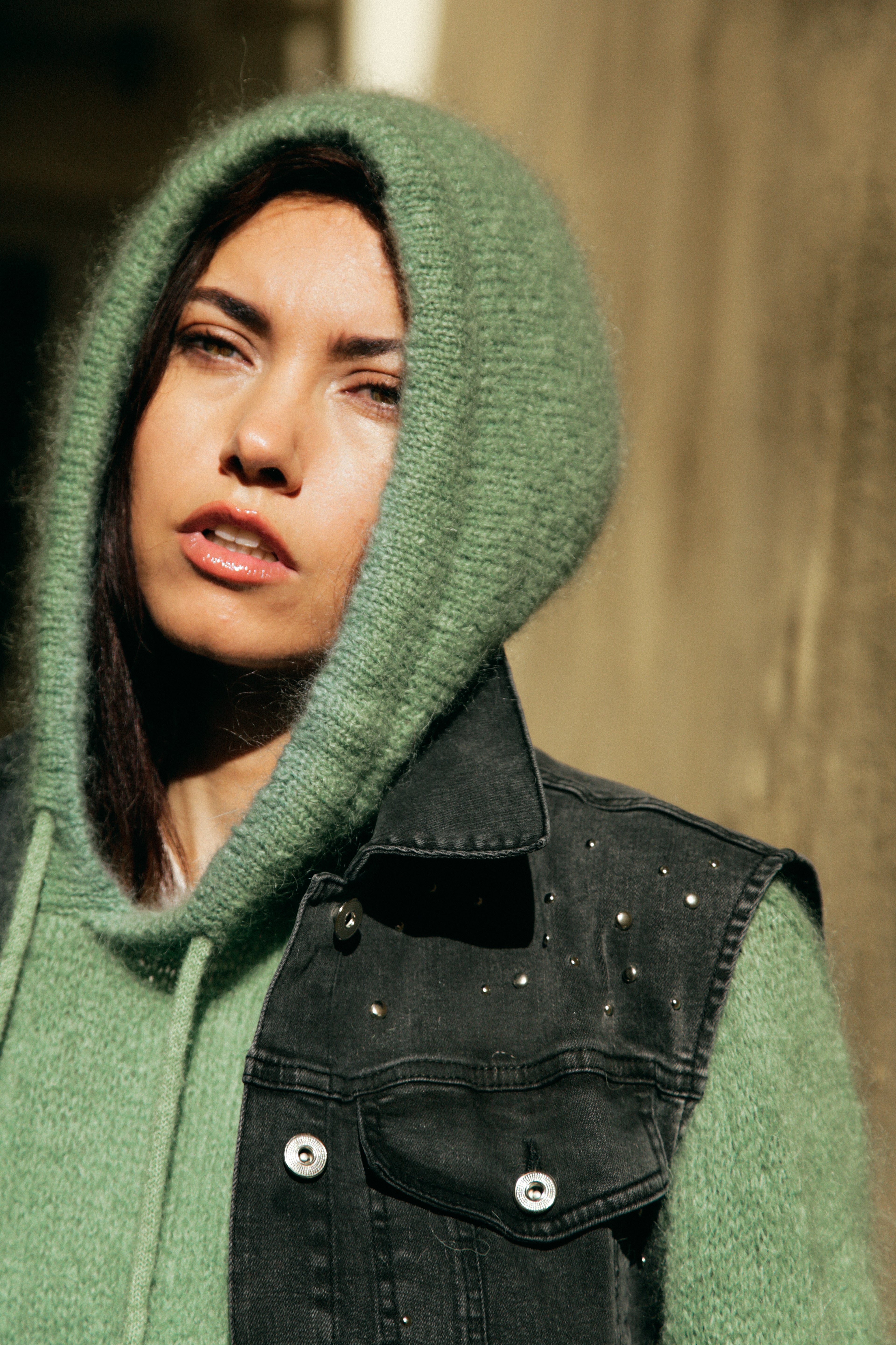 Sweat Gulia en mohair à capuche Jade