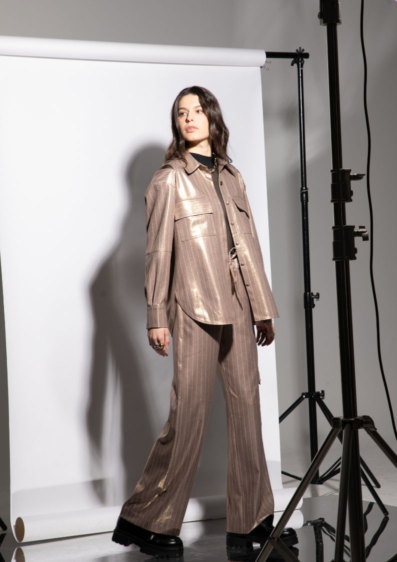 Veste cappuccino Cléa épaules ajourées