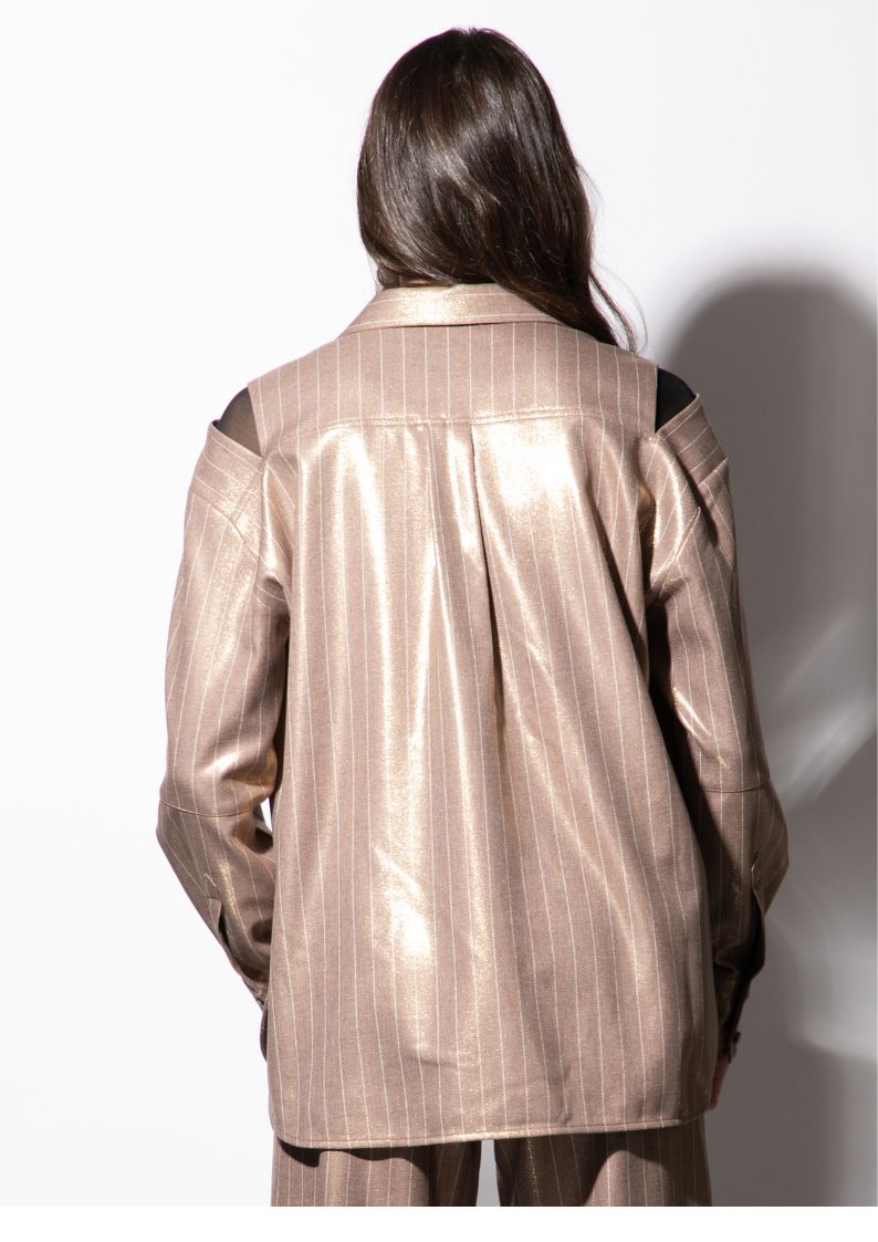 Veste cappuccino Cléa épaules ajourées