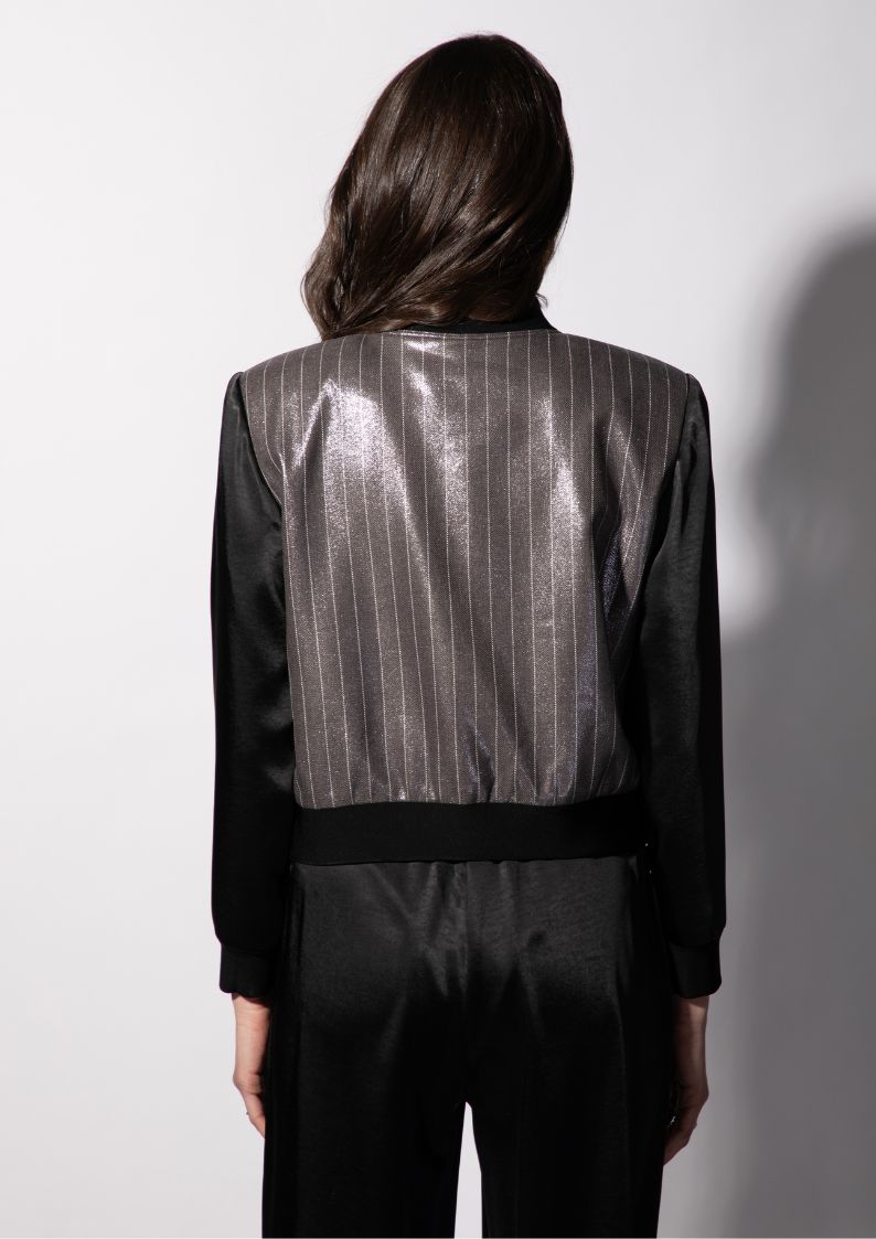 Blouson Bleu acier rayé Dora