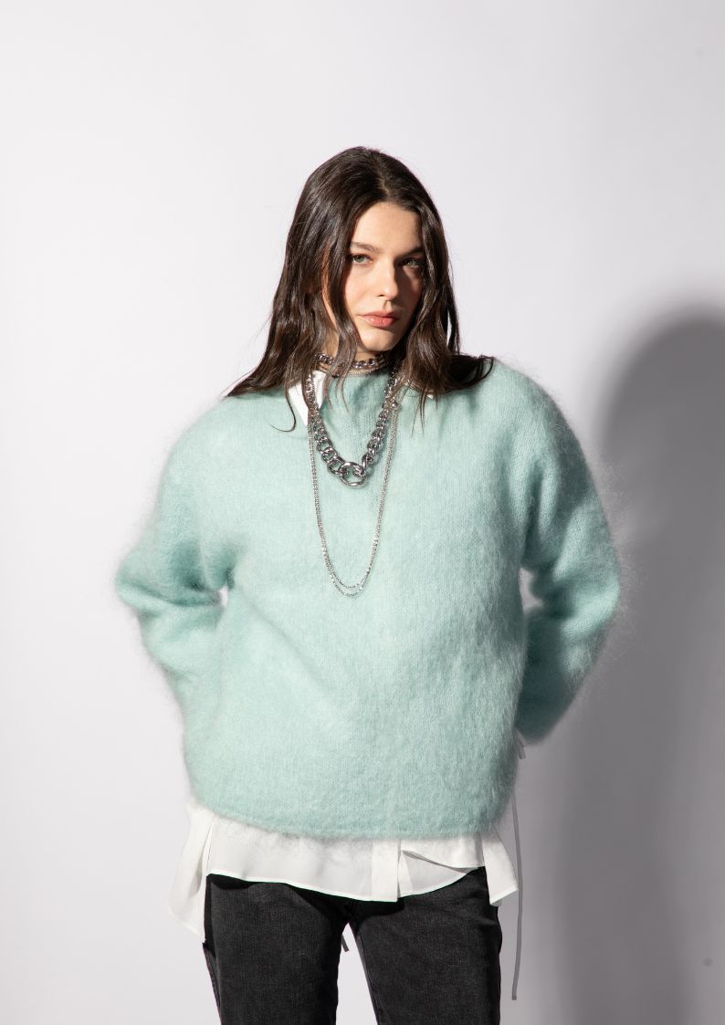 Pull col rond en mohair Jade