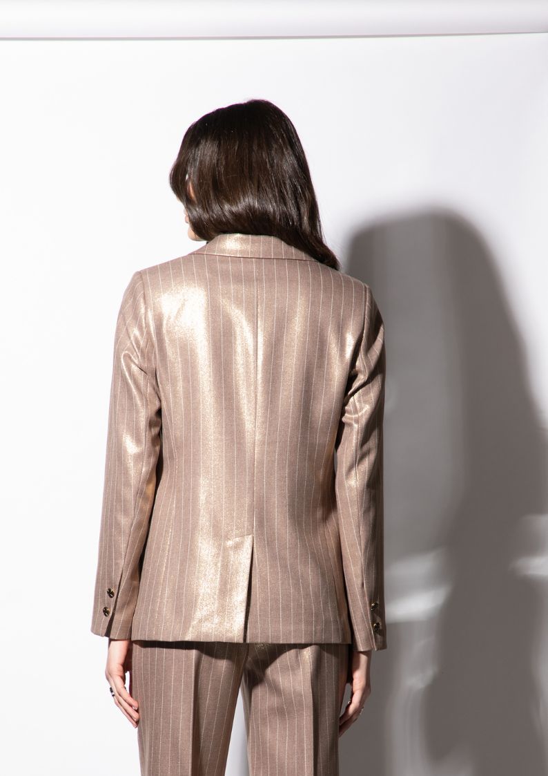 Veste blazer rayé Ana Cappuccino