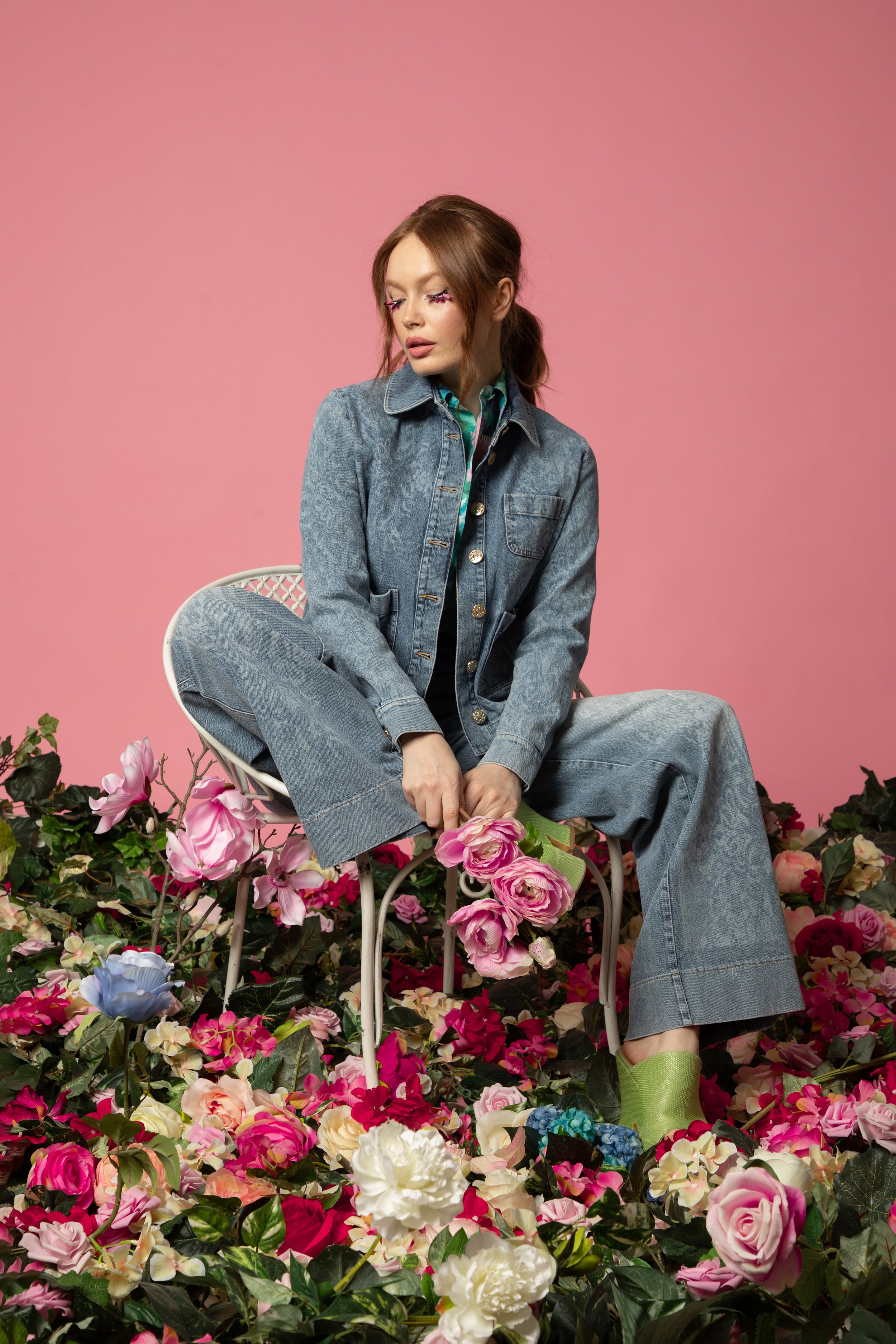 Veste Violette - Jeans motif arabesques