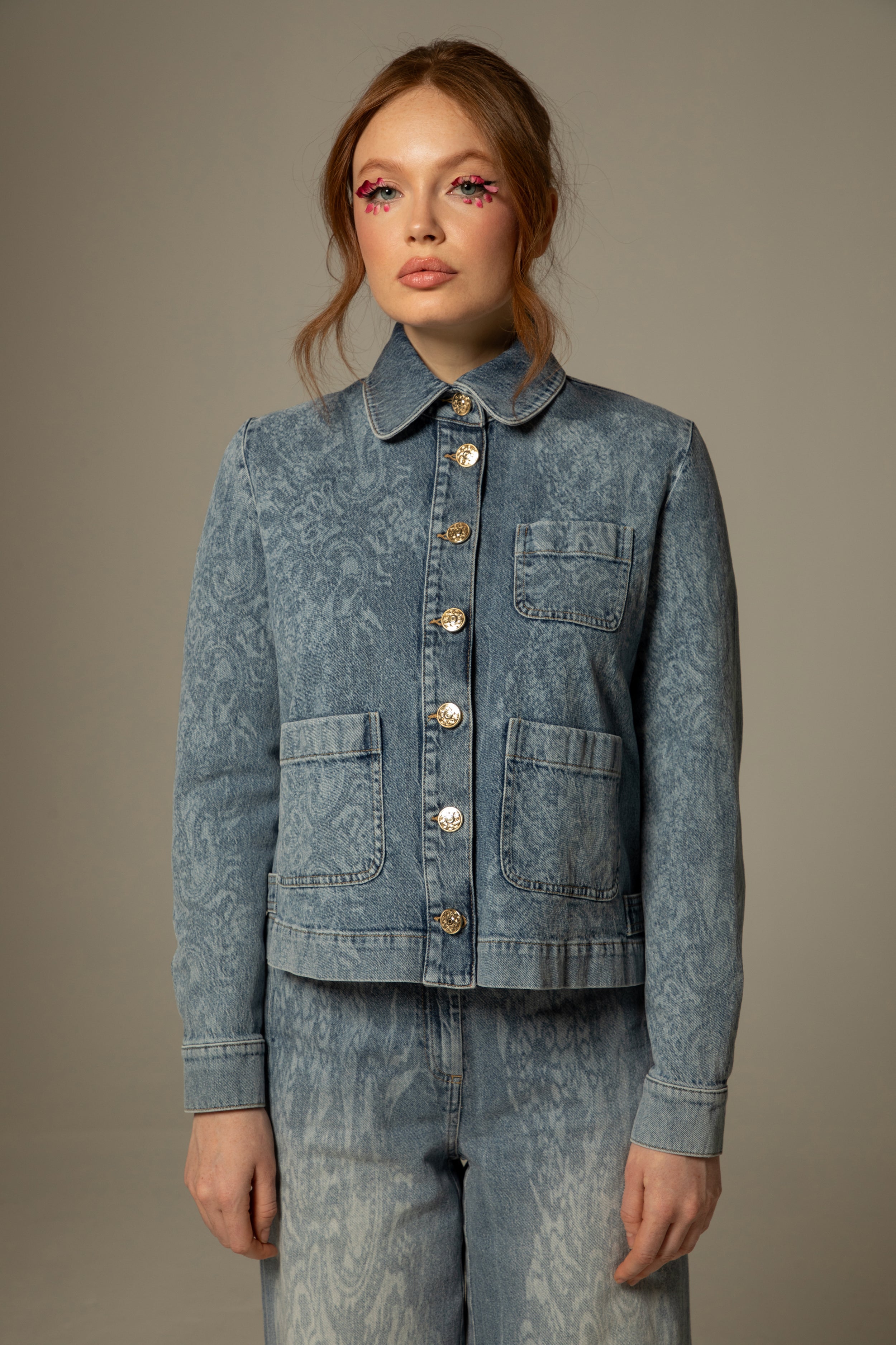 Veste Violette - Jeans motif arabesques