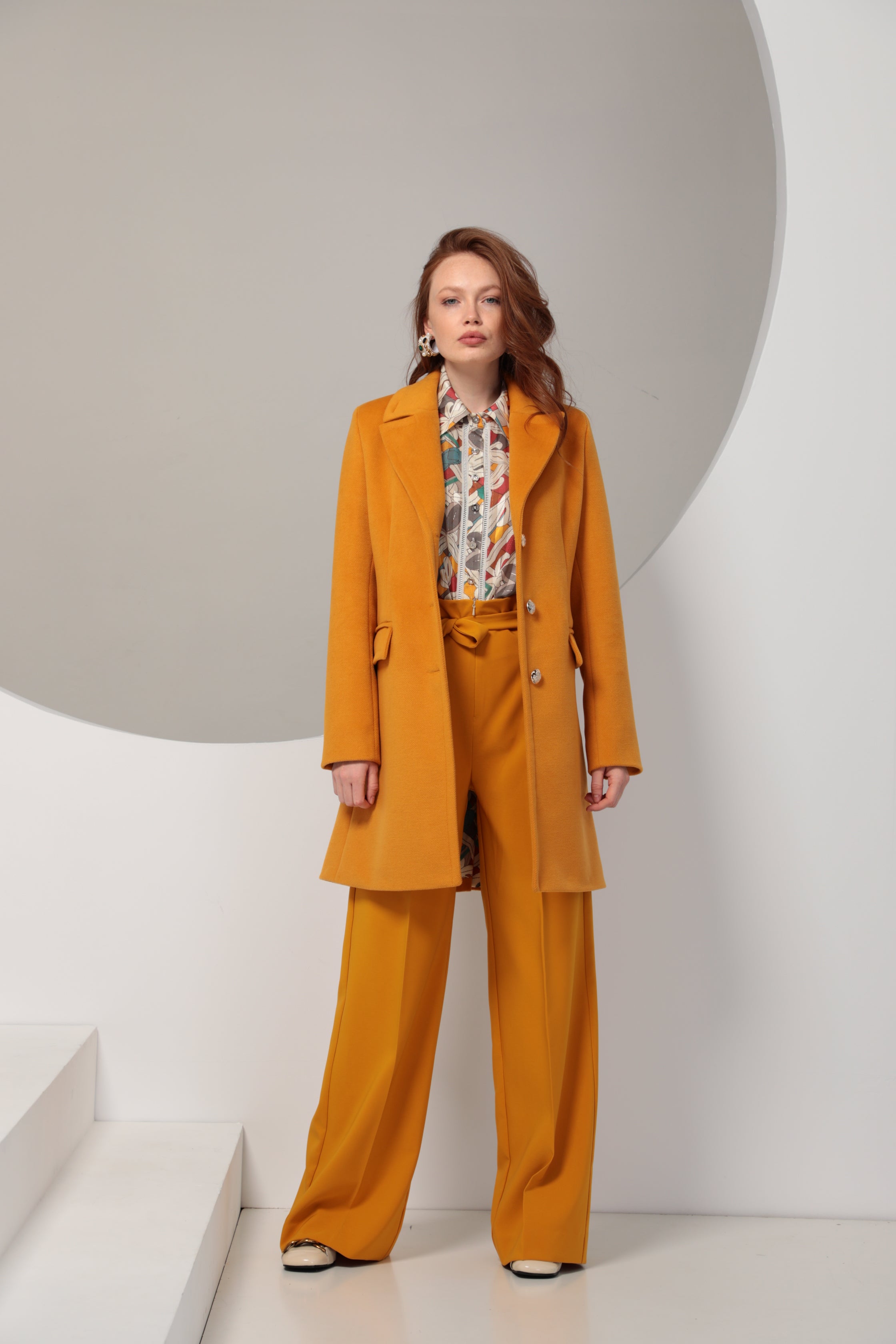 Manteau MALLAURY - Cachemire & Viscose - Curry