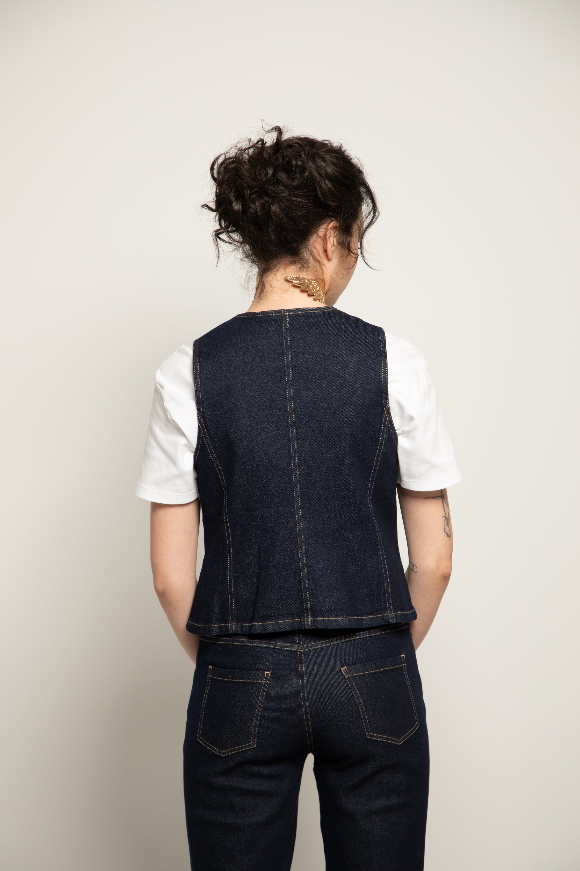 Gilet sans manches GIORGIA en denim éco responsable