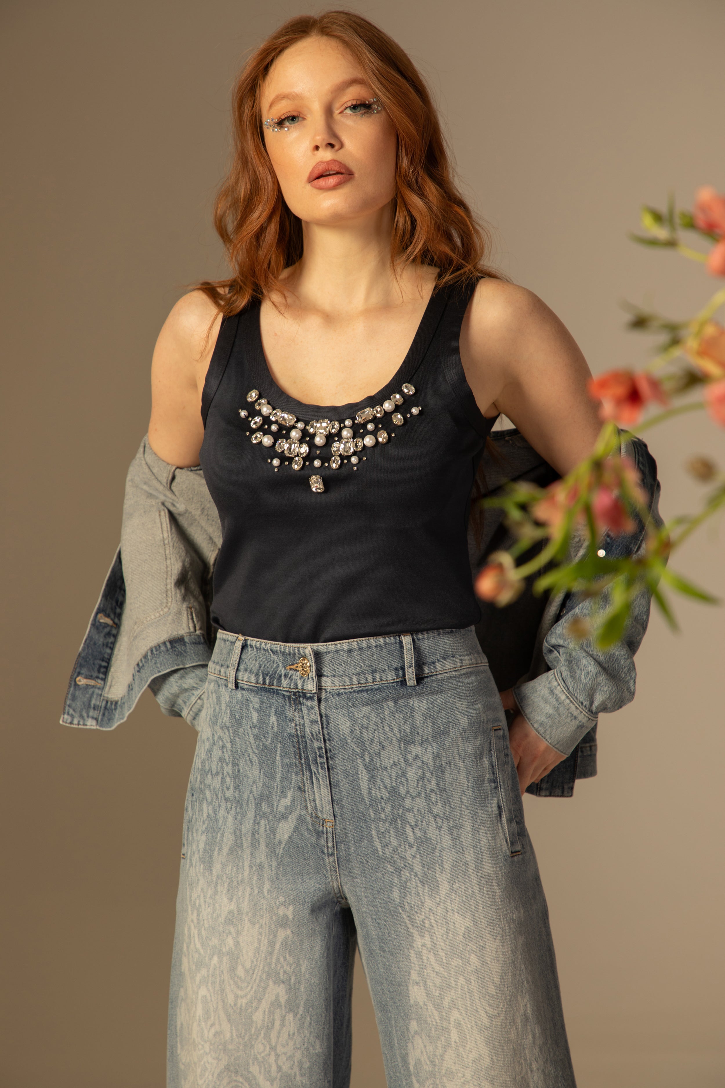 T-shirt Tara - Décolleté perlé