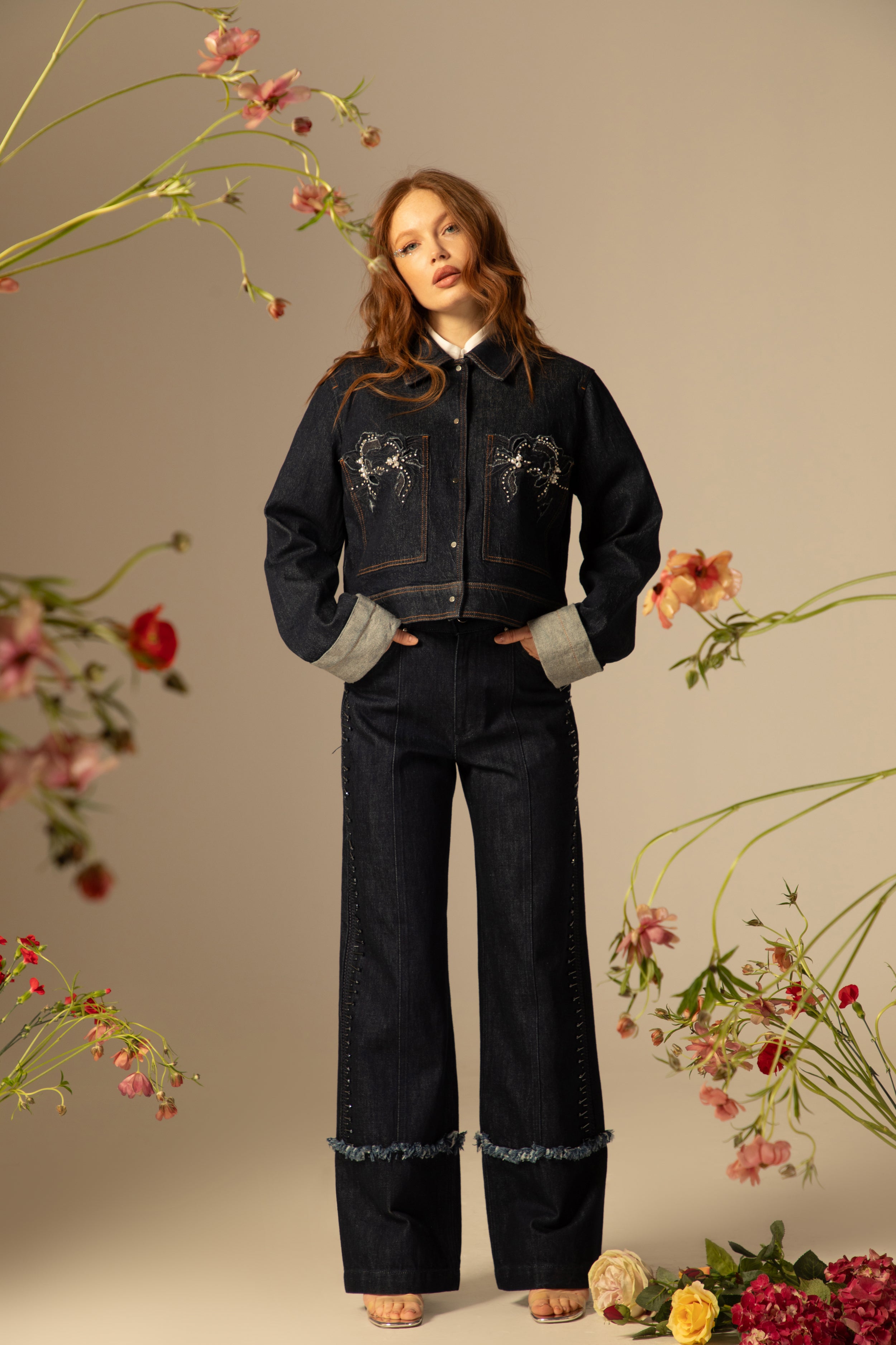 Jeans Bobby - Denim brut reperlé