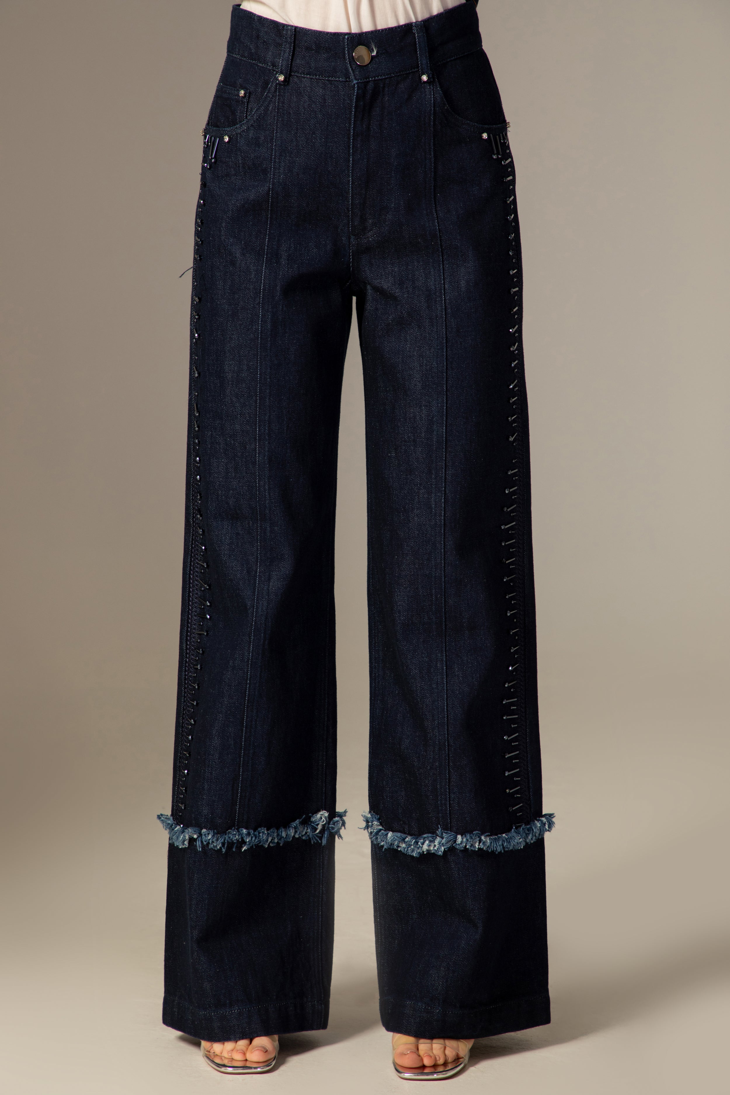 Jeans Bobby - Denim brut reperlé