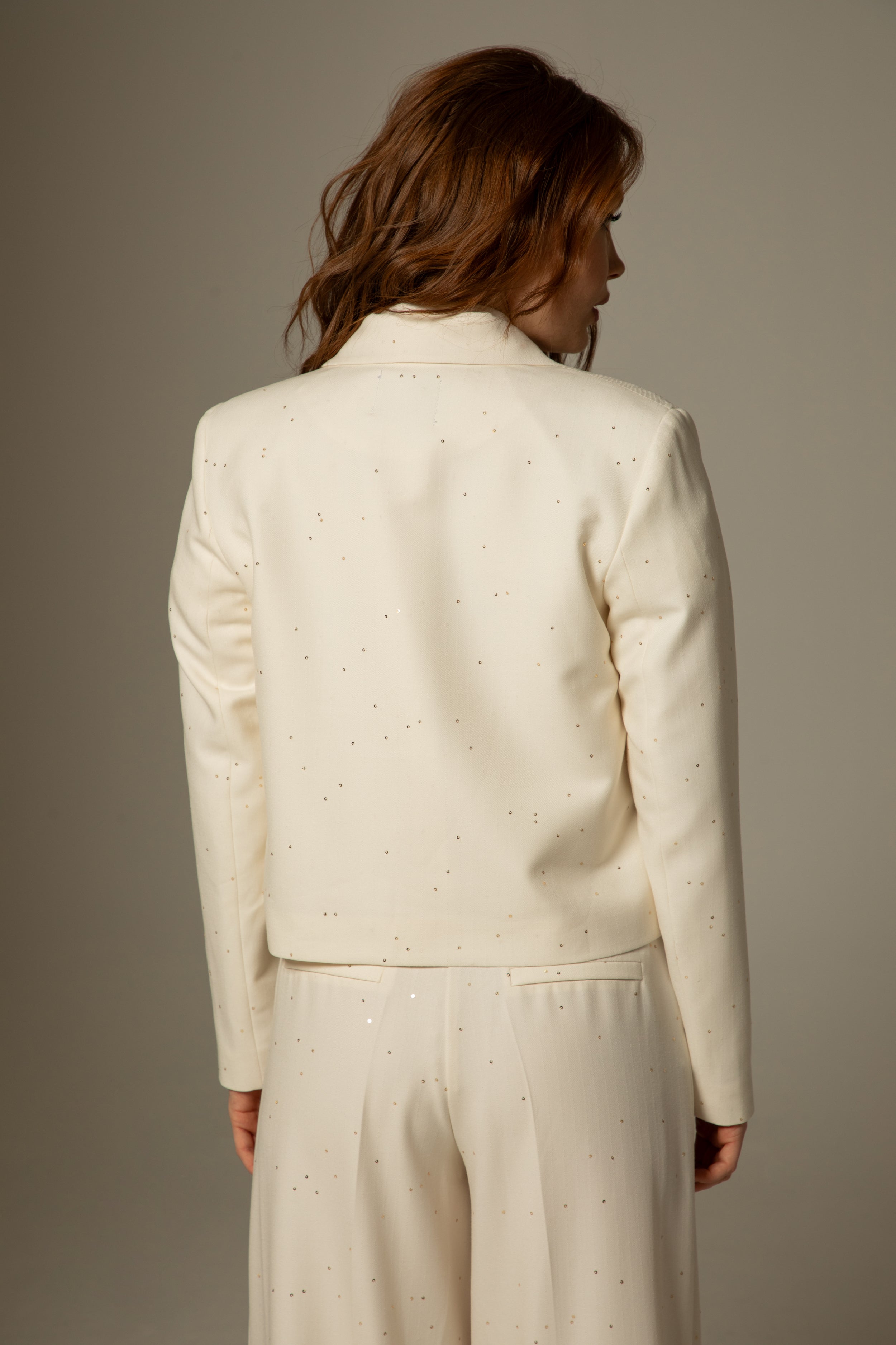 Veste en viscose mélangée et sequins dorés