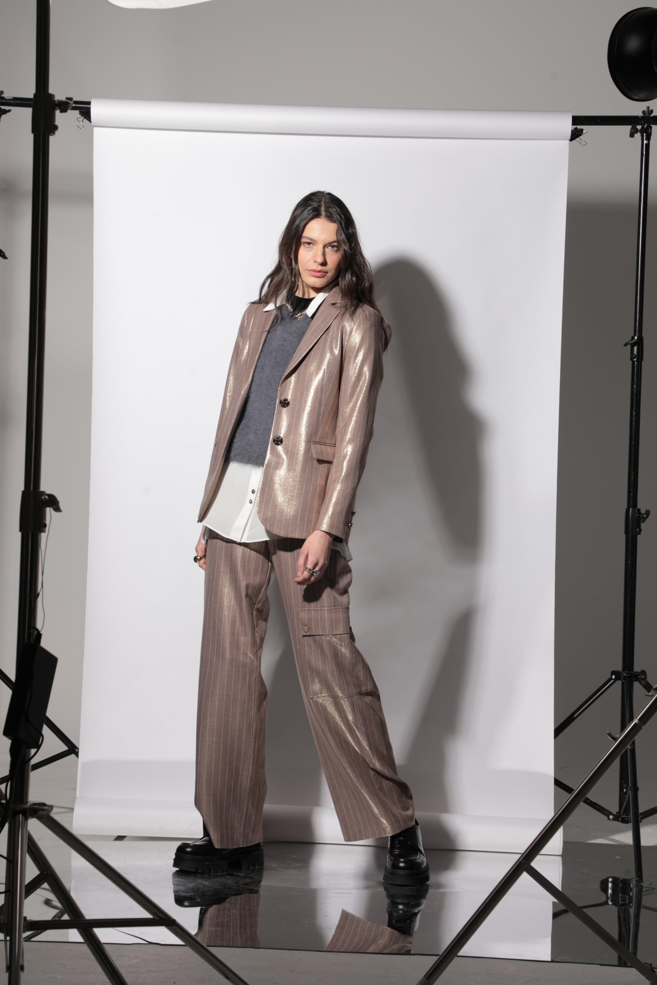 Pull sans manches gris Léa