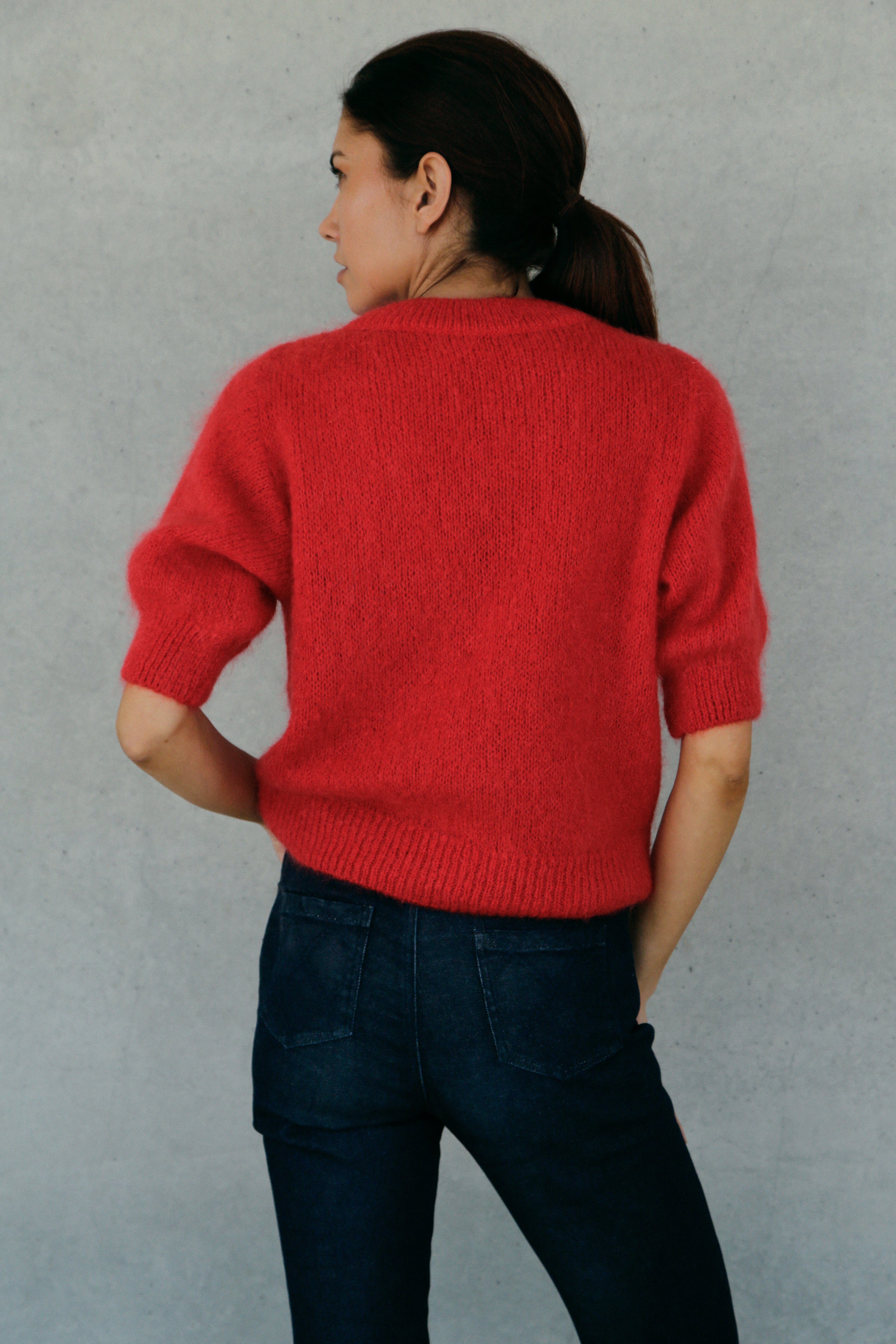 Pull Liza en mohair à manches courtes