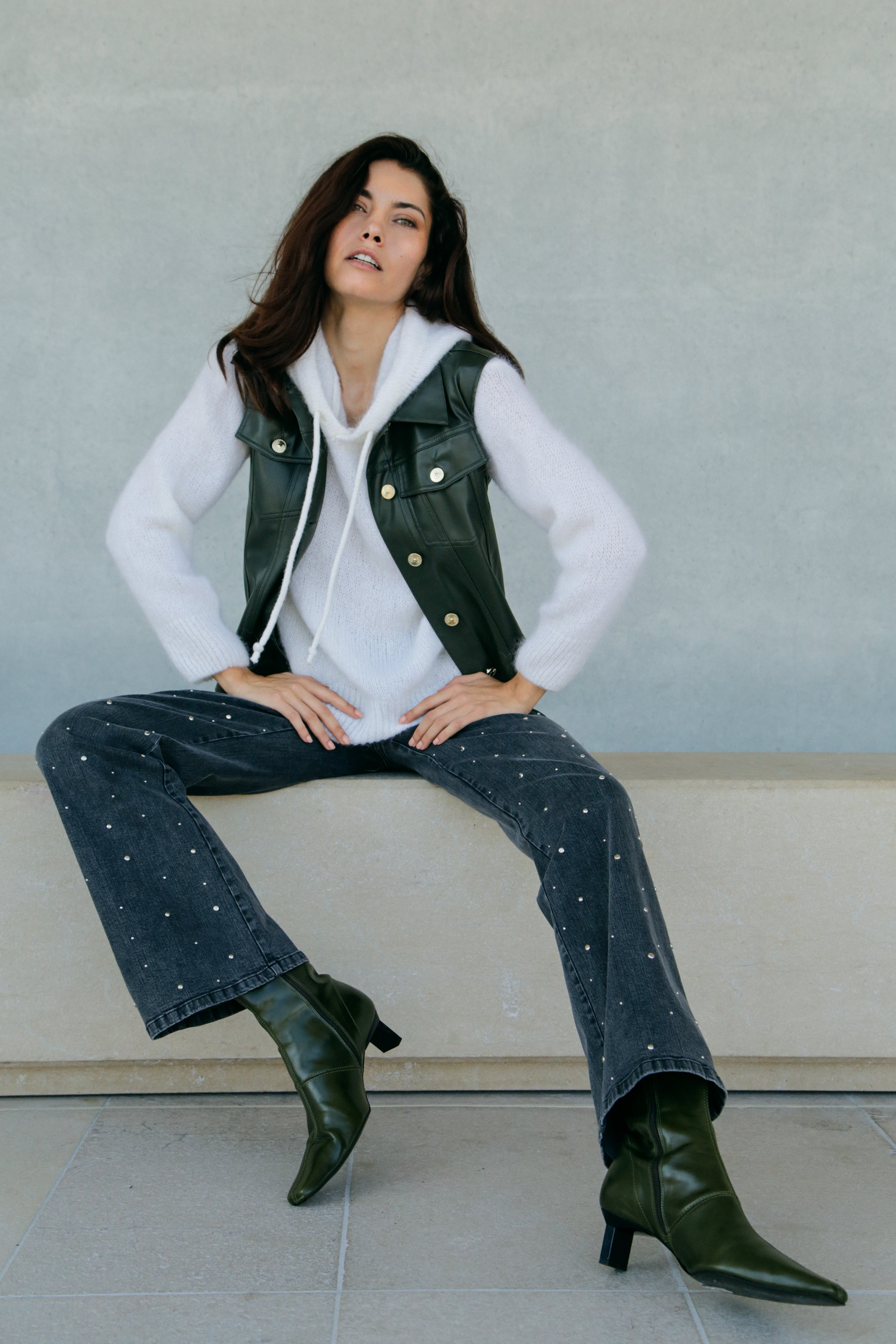 Sweat Gulia en mohair à capuche Ivoire