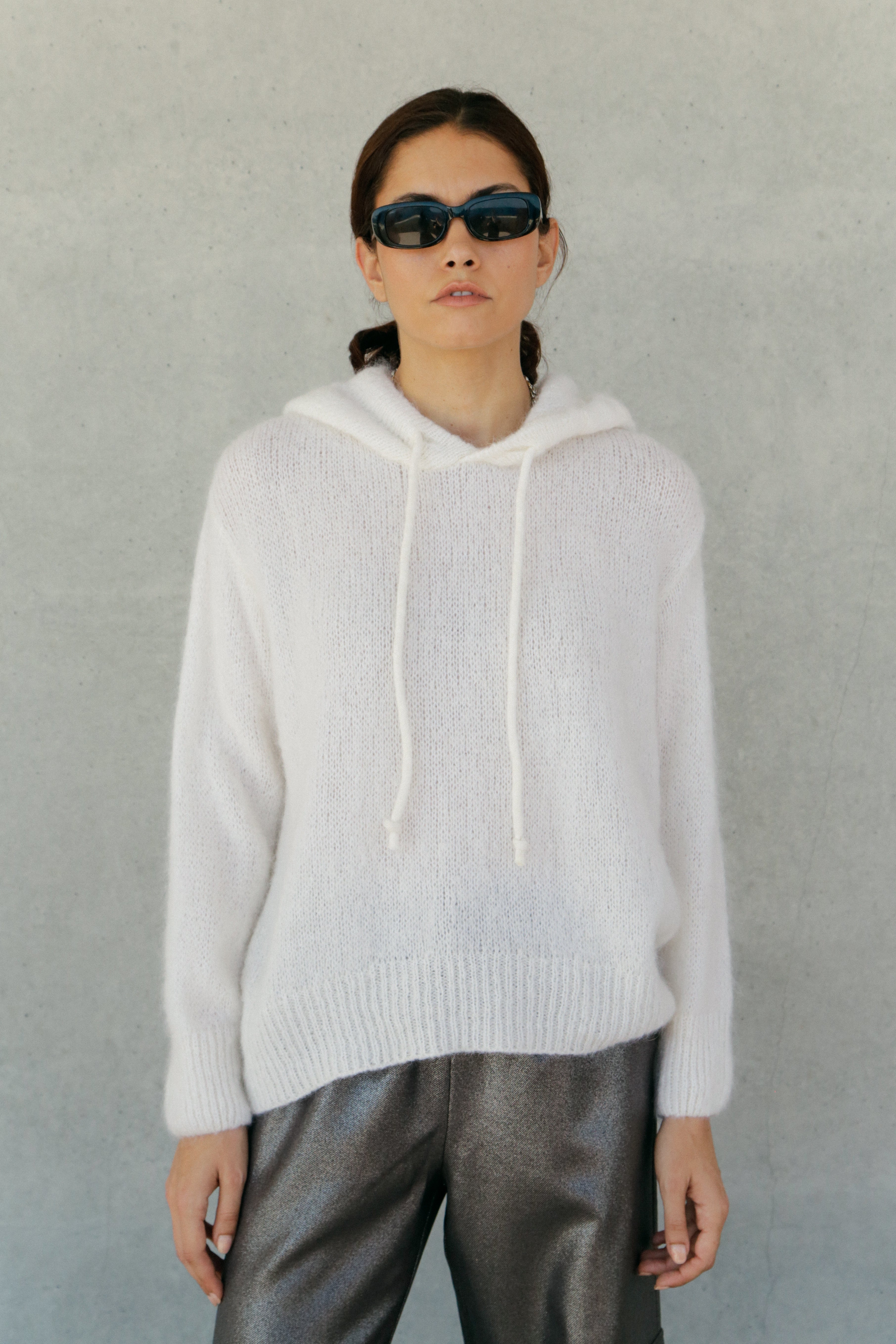 Sweat Gulia en mohair à capuche Ivoire