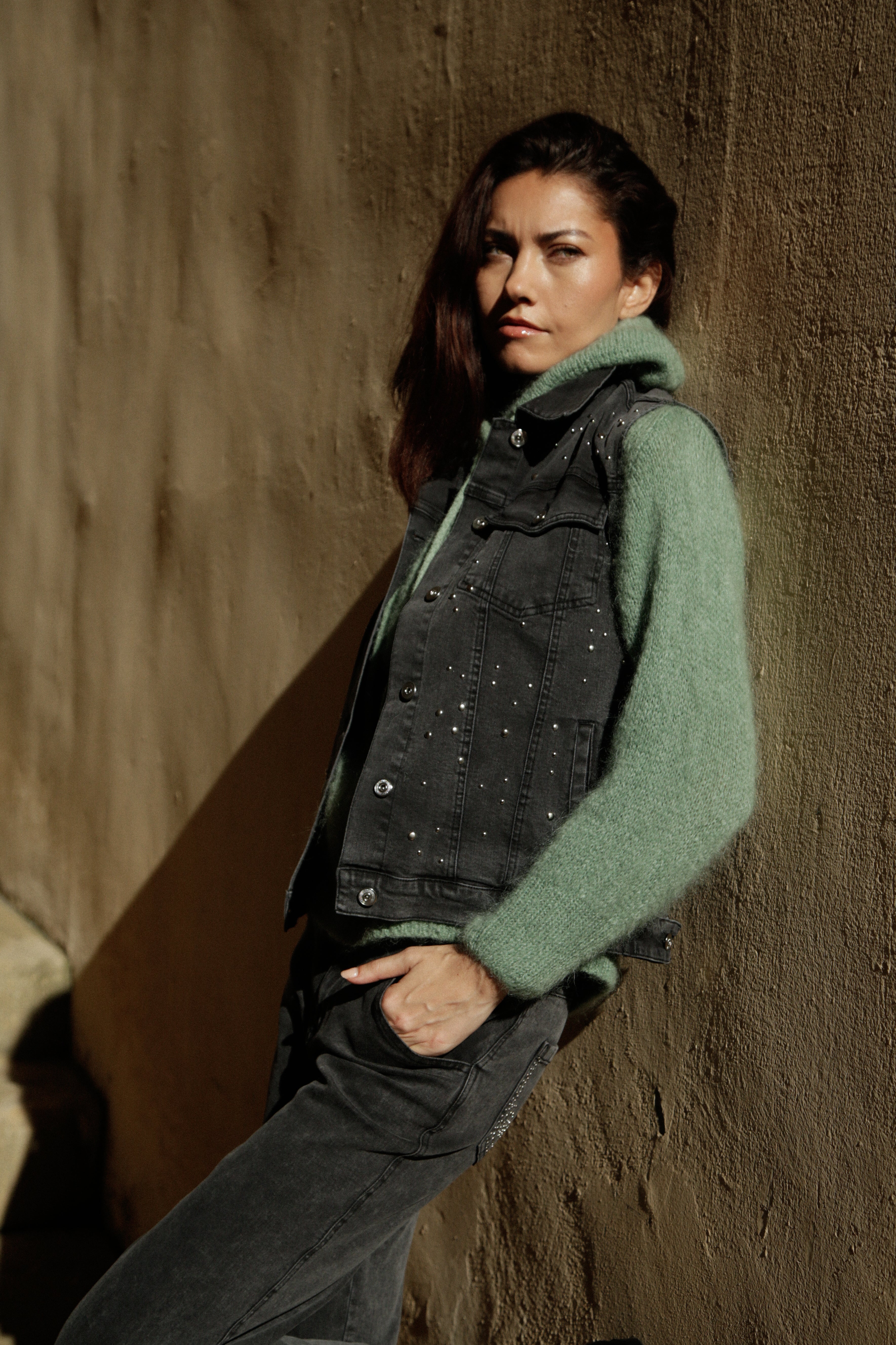 Sweat Gulia en mohair à capuche Jade