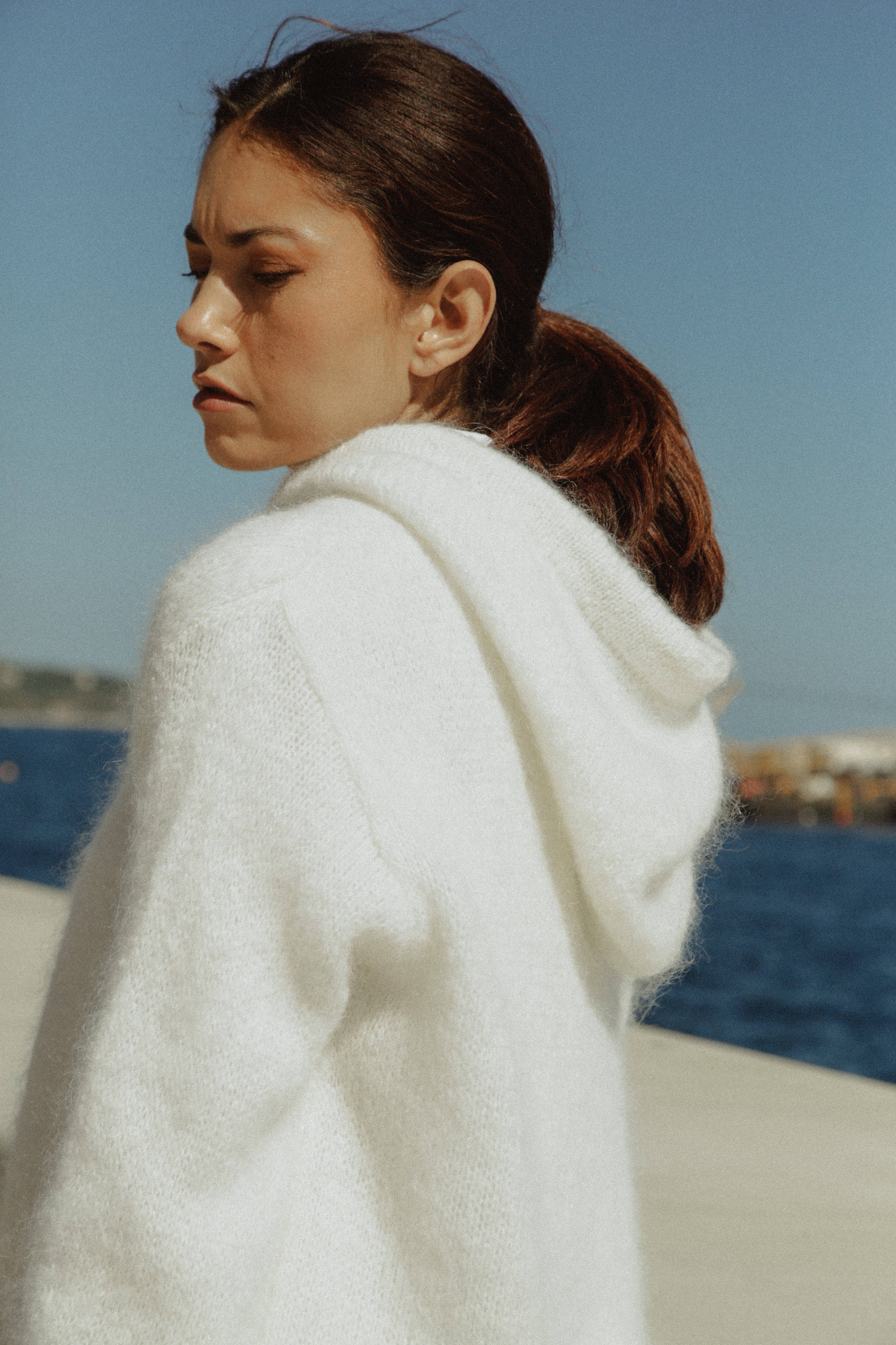 Sweat Gulia en mohair à capuche Ivoire