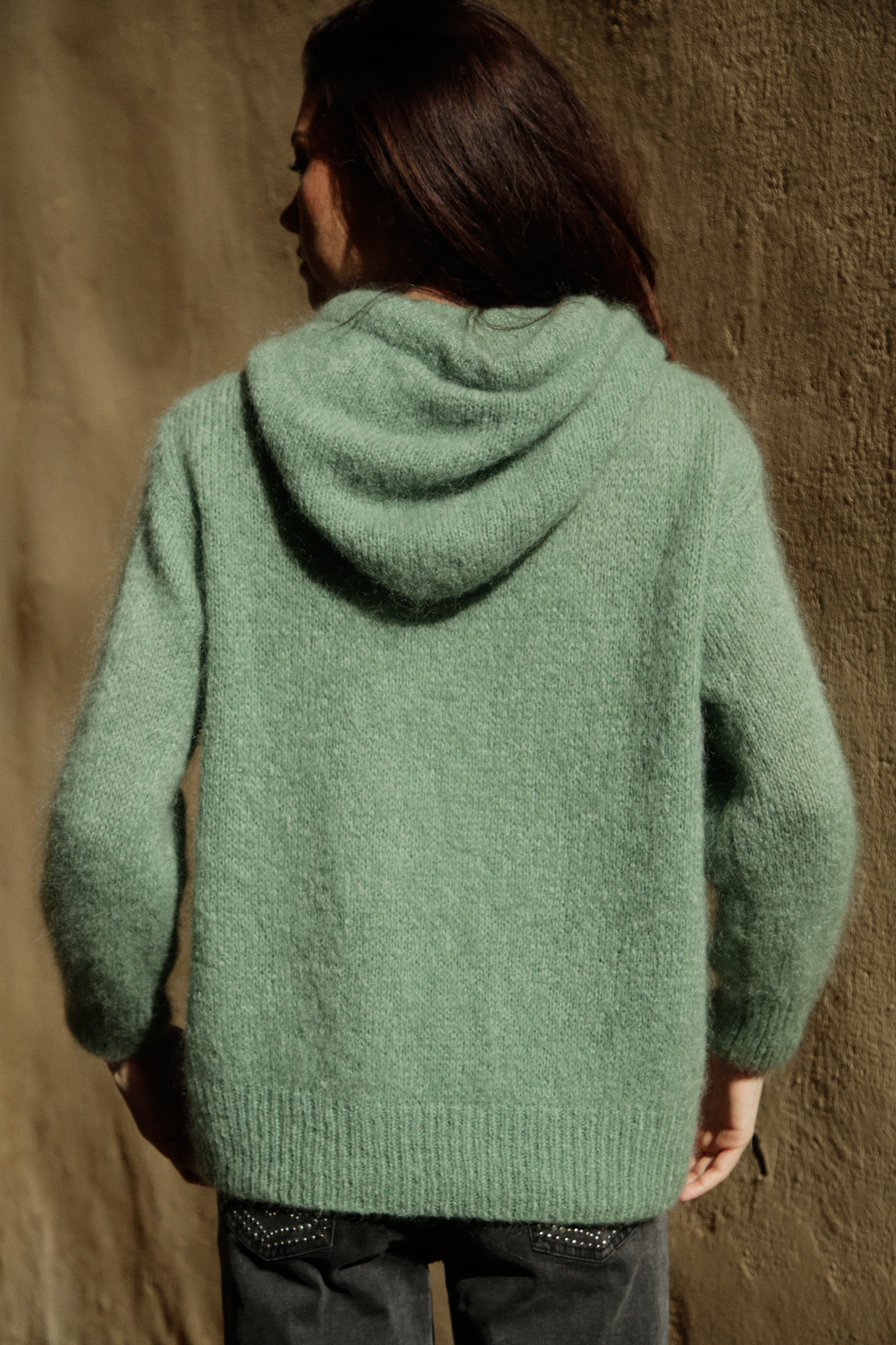 Sweat Gulia en mohair à capuche Jade