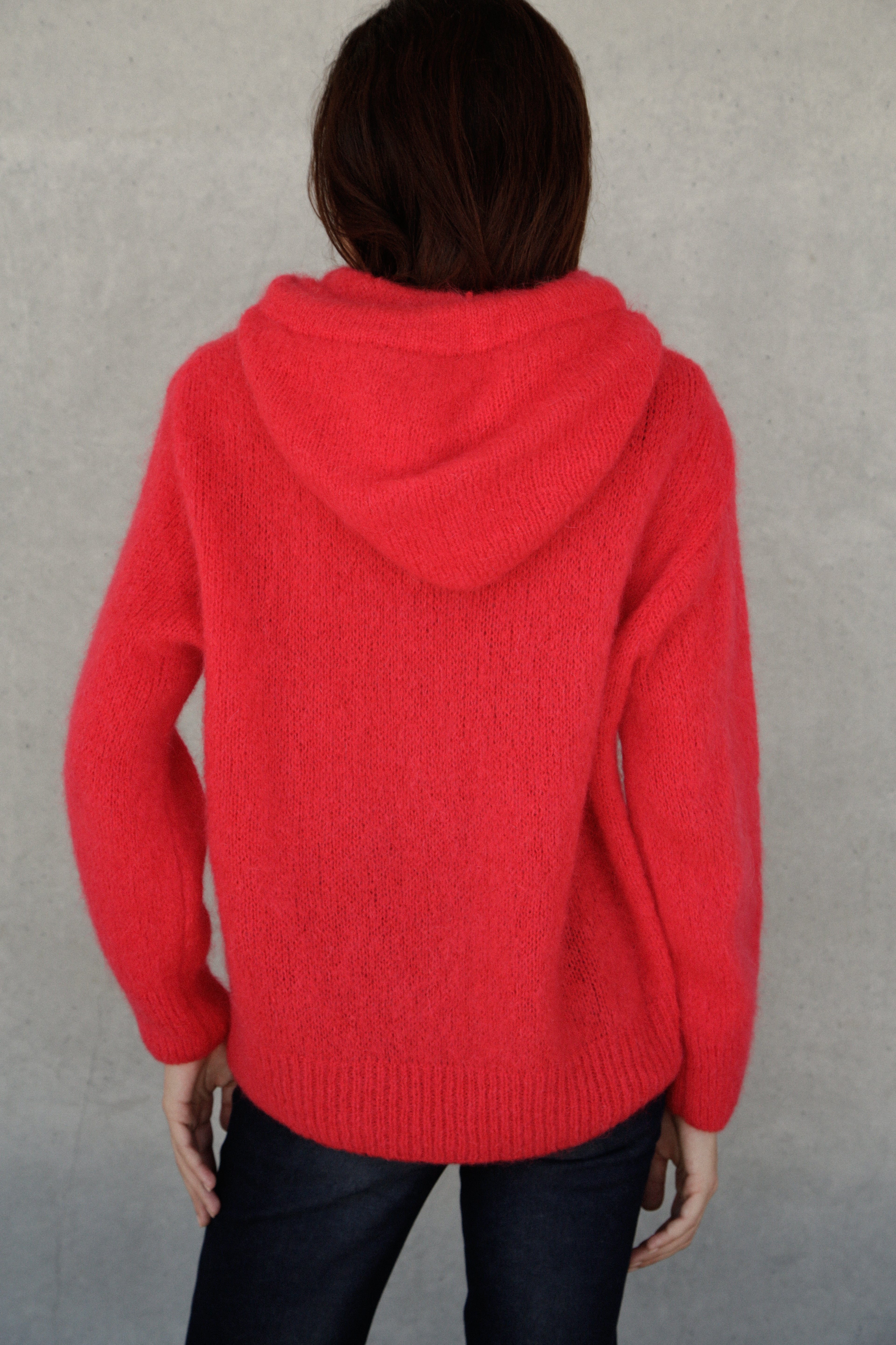 Sweat Gulia en mohair à capuche Rouge