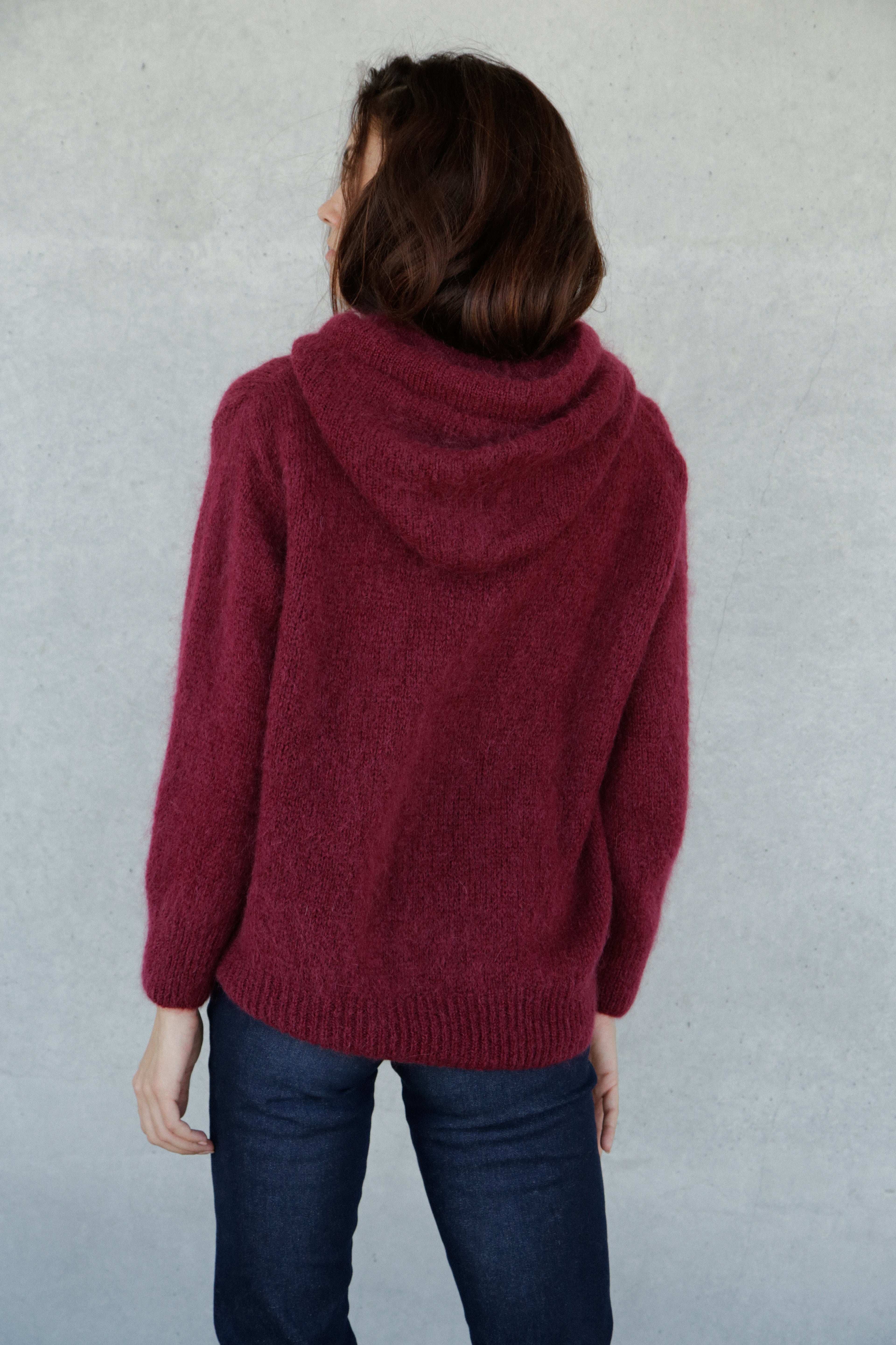 Sweat Gulia en mohair à capuche Wine