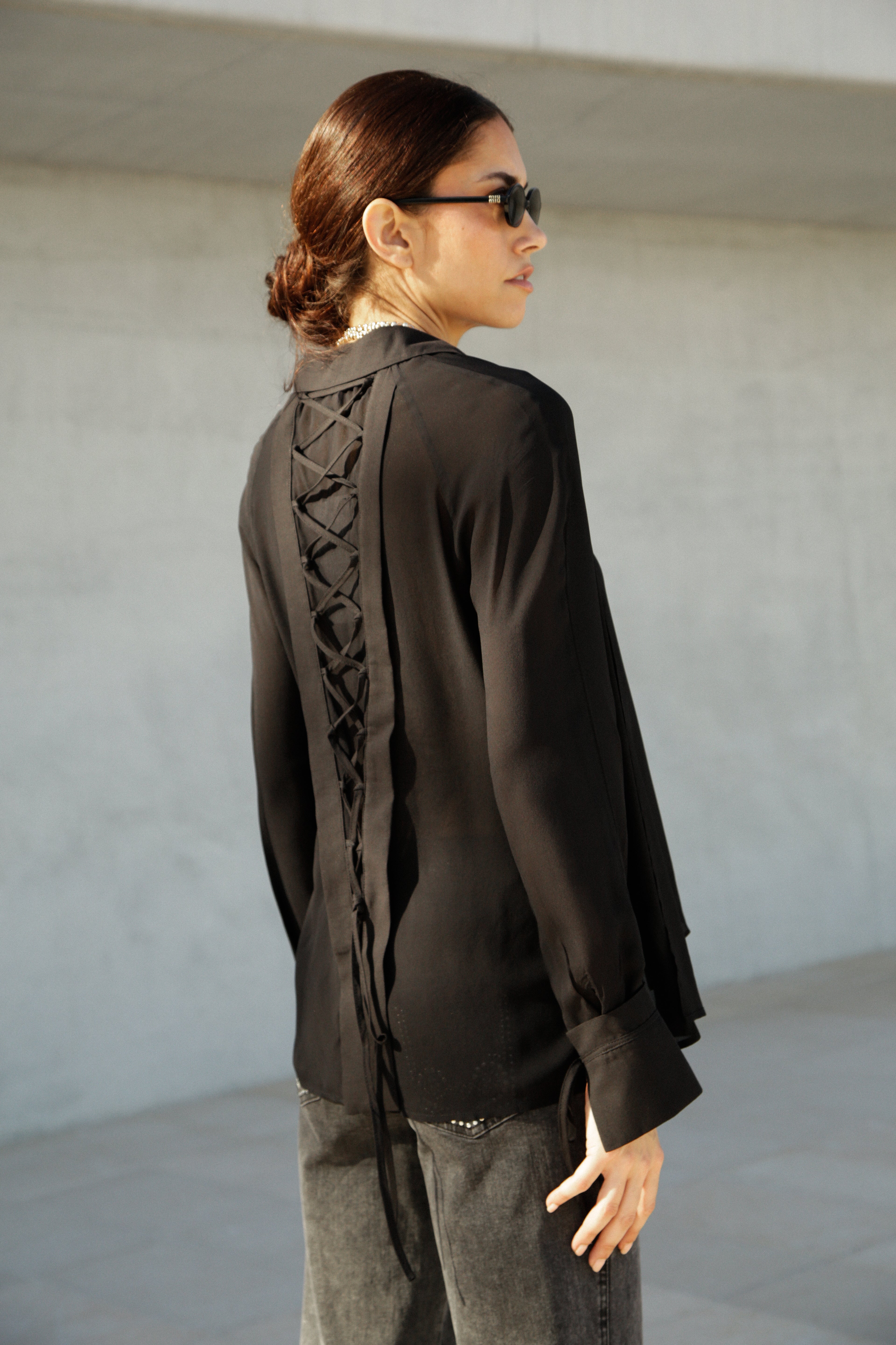 Chemisier Charline noir en viscose