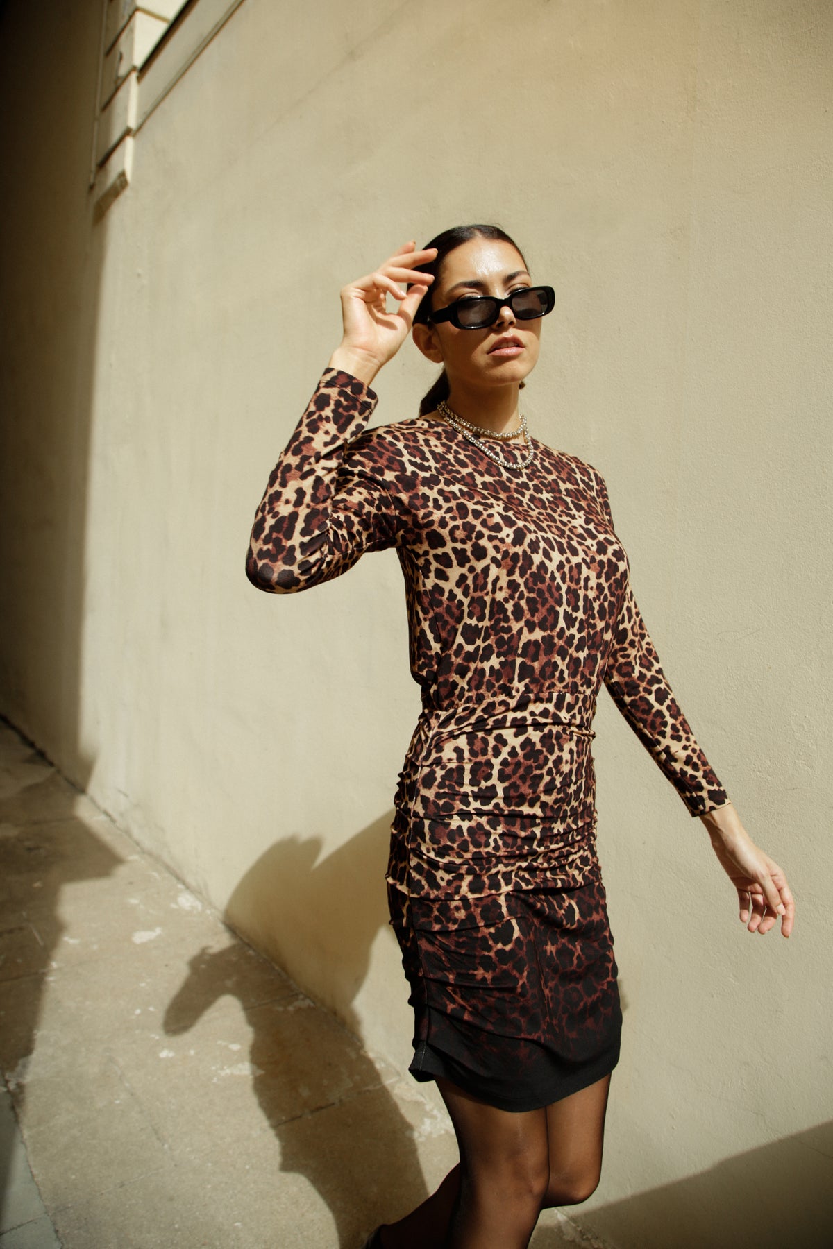 Robe Imprimée Léopard Janina Taille 46 - Occasion Parfait état, Longueur Genou