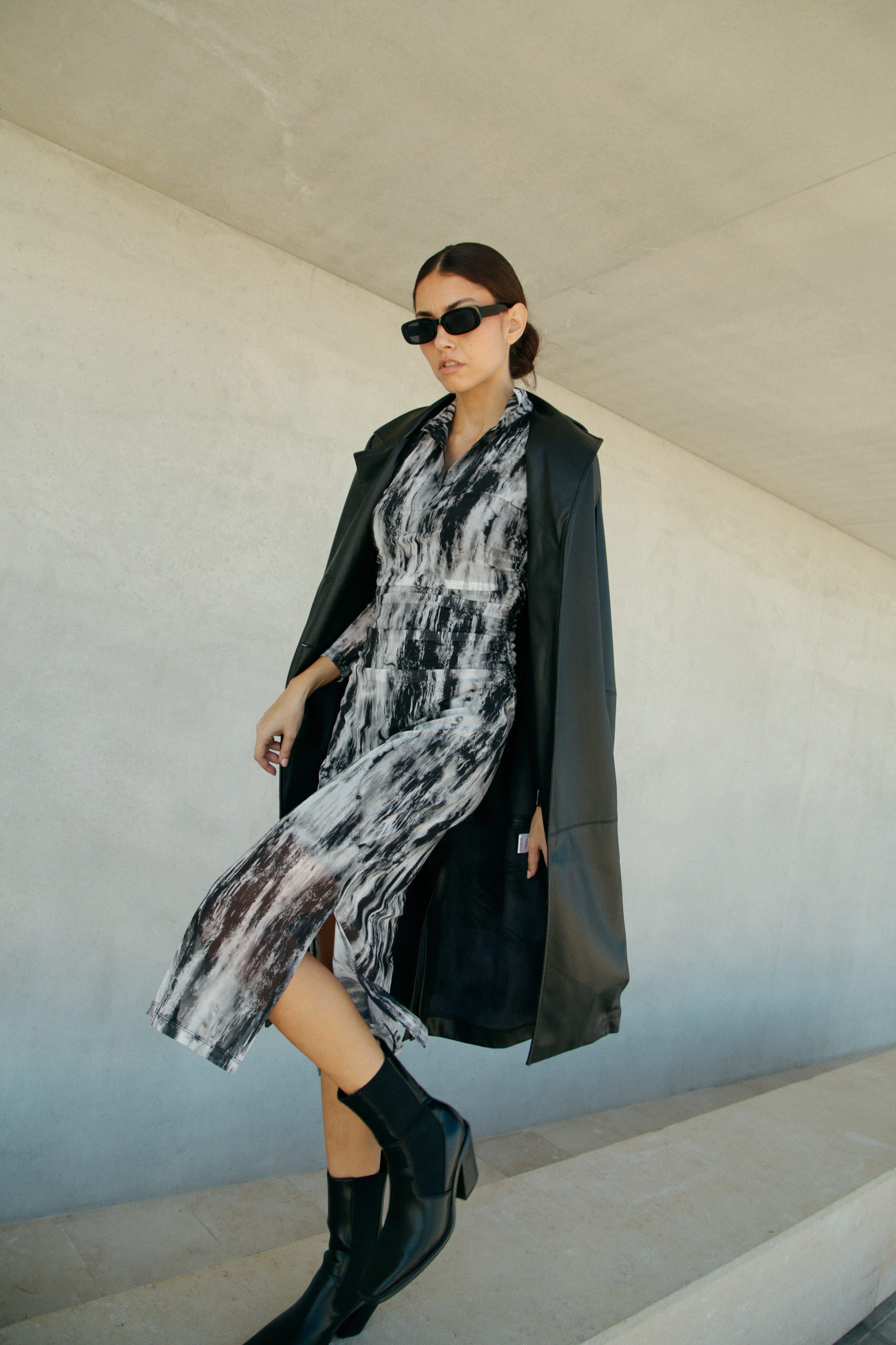Trench Bruna en cuir vegan Noir