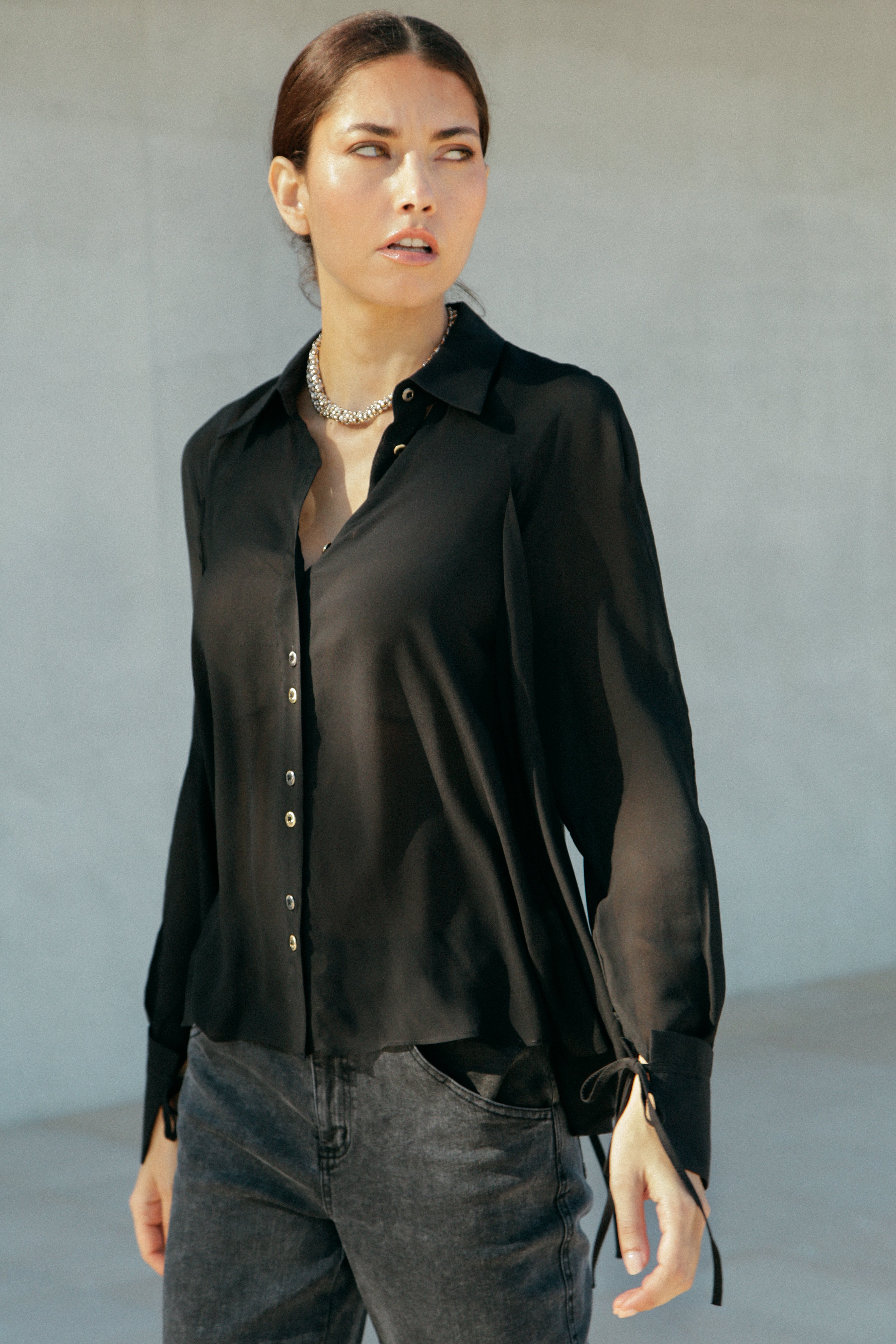 Chemisier Charline noir en viscose